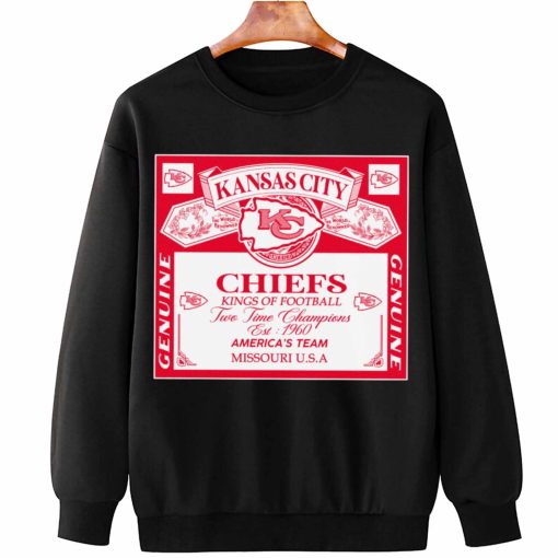 T Sweatshirt Hanging DSBEER16 Kings Of Football Funny Budweiser Genuine Kansas City Chiefs T Shirt