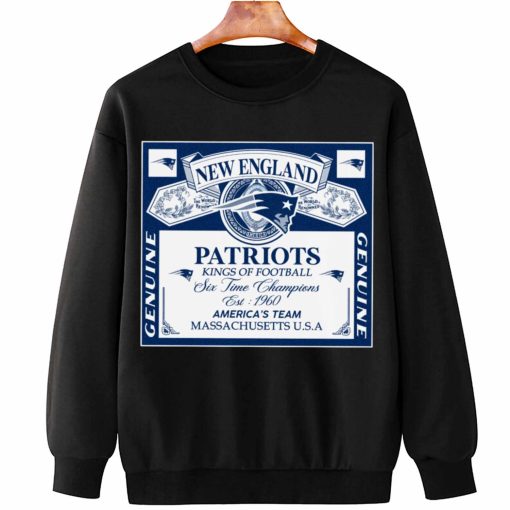 T Sweatshirt Hanging DSBEER22 Kings Of Football Funny Budweiser Genuine New England Patriots T Shirt
