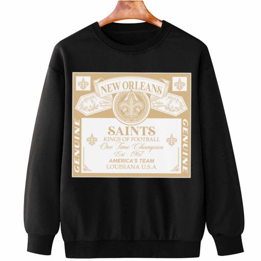 T Sweatshirt Hanging DSBEER23 Kings Of Football Funny Budweiser Genuine New Orleans Saints T Shirt