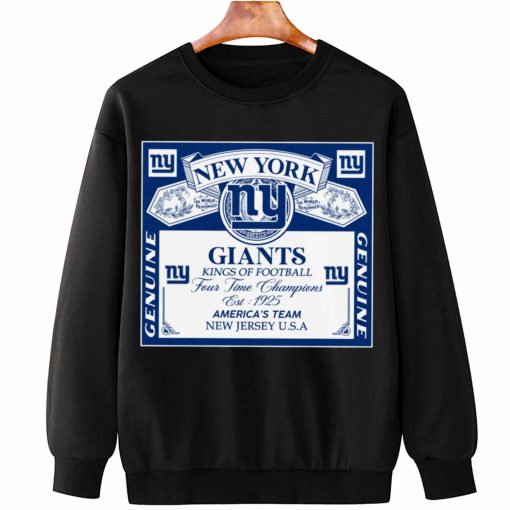T Sweatshirt Hanging DSBEER24 Kings Of Football Funny Budweiser Genuine New York Giants T Shirt