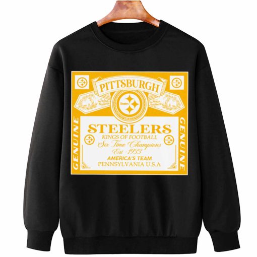 T Sweatshirt Hanging DSBEER27 Kings Of Football Funny Budweiser Genuine Pittsburgh Steelers T Shirt
