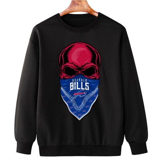 T Sweatshirt Hanging DSBN049 Skull Wear Bandana Buffalo Bills T Shirt 1
