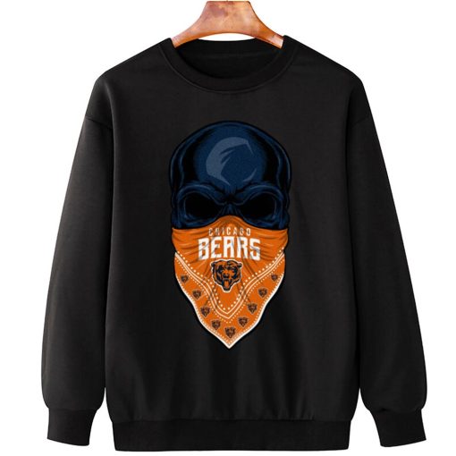 T Sweatshirt Hanging DSBN081 Skull Wear Bandana Chicago Bears T Shirt