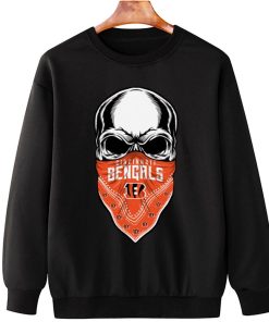 T Sweatshirt Hanging DSBN097 Skull Wear Bandana Cincinnati Bengals T Shirt