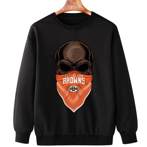 T Sweatshirt Hanging DSBN113 Skull Wear Bandana Cleveland Browns T Shirt