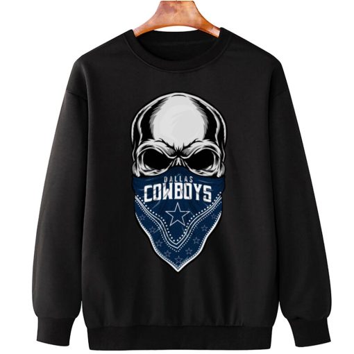 T Sweatshirt Hanging DSBN129 Skull Wear Bandana Dallas Cowboys T Shirt
