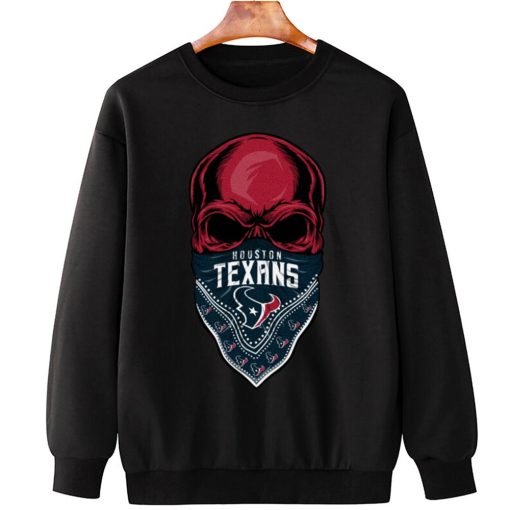 T Sweatshirt Hanging DSBN194 Skull Wear Bandana Houston Texans T Shirt