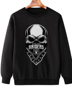T Sweatshirt Hanging DSBN257 Skull Wear Bandana Las Vegas Raiders T Shirt