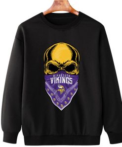 T Sweatshirt Hanging DSBN321 Skull Wear Bandana Minnesota Vikings T Shirt