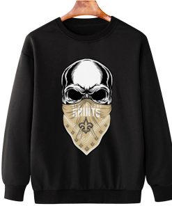 T Sweatshirt Hanging DSBN353 Skull Wear Bandana New Orleans Saints T Shirt