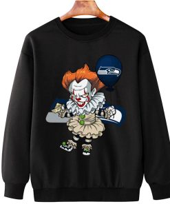 T Sweatshirt Hanging DSBN462 It Clown Pennywise Seattle Seahawks T Shirt