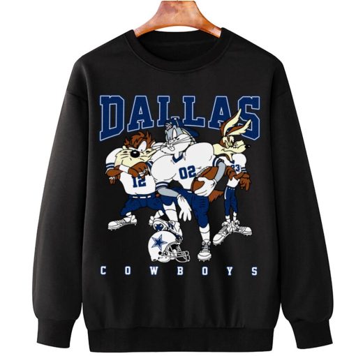 T Sweatshirt Hanging DSLT09 Dallas Cowboys Bugs Bunny And Taz Player T Shirt