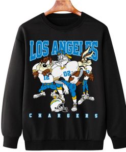 T Sweatshirt Hanging DSLT18 Los Angeles Chargers Bugs Bunny And Taz Player T Shirt