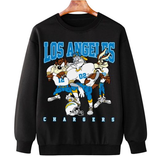 T Sweatshirt Hanging DSLT18 Los Angeles Chargers Bugs Bunny And Taz Player T Shirt