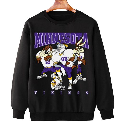 T Sweatshirt Hanging DSLT21 Minnesota Vikings Bugs Bunny And Taz Player T Shirt