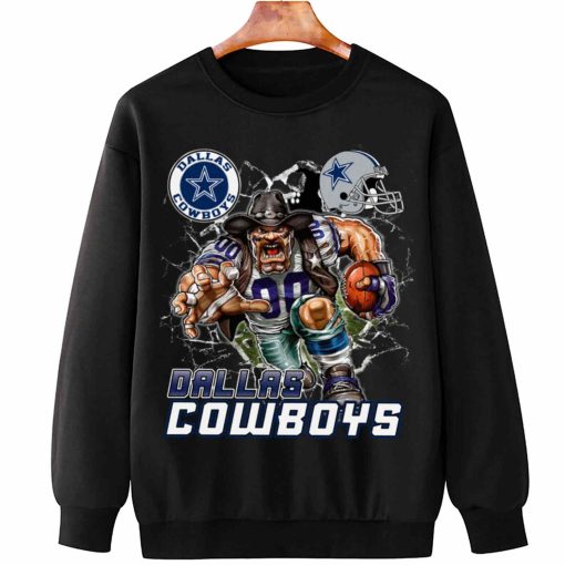 T Sweatshirt Hanging DSMC0209 Mascot Breaking Through Wall Dallas Cowboys T Shirt