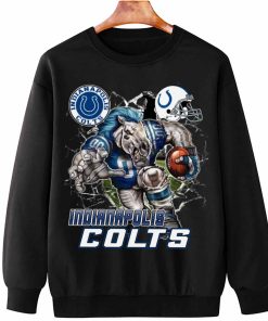 T Sweatshirt Hanging DSMC0214 Mascot Breaking Through Wall Indianapolis Colts T Shirt