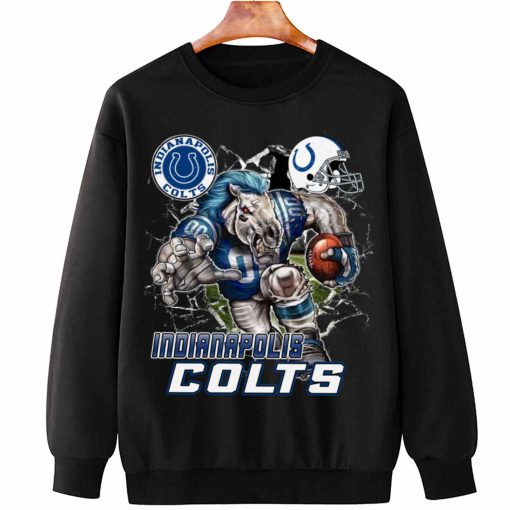 T Sweatshirt Hanging DSMC0214 Mascot Breaking Through Wall Indianapolis Colts T Shirt