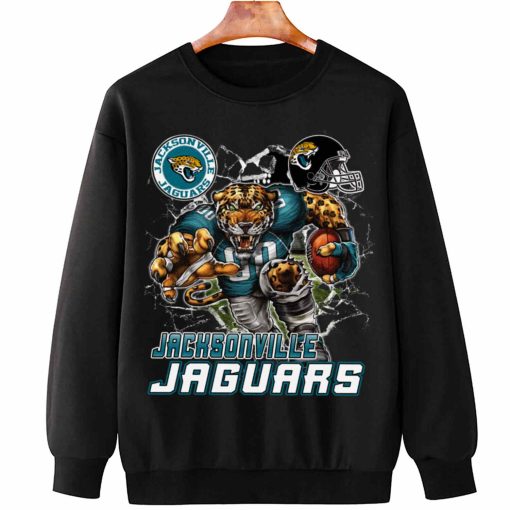T Sweatshirt Hanging DSMC0215 Mascot Breaking Through Wall Jacksonville Jaguars T Shirt