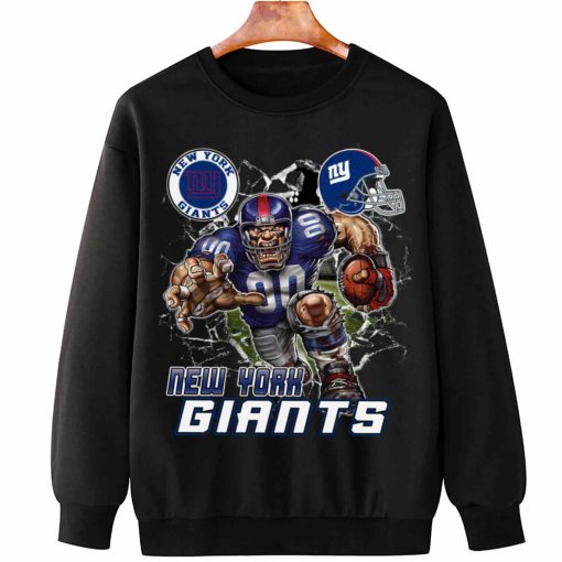 T Sweatshirt Hanging DSMC0224 Mascot Breaking Through Wall New York Giants T Shirt