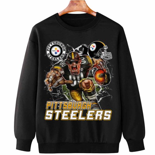 T Sweatshirt Hanging DSMC0227 Mascot Breaking Through Wall Pittsburgh Steelers T Shirt