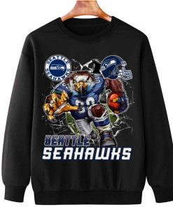 T Sweatshirt Hanging DSMC0228 Mascot Breaking Through Wall Seattle Seahawks T Shirt