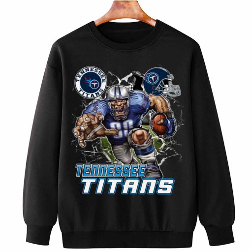 T Sweatshirt Hanging DSMC0230 Mascot Breaking Through Wall Tennessee Titans T Shirt