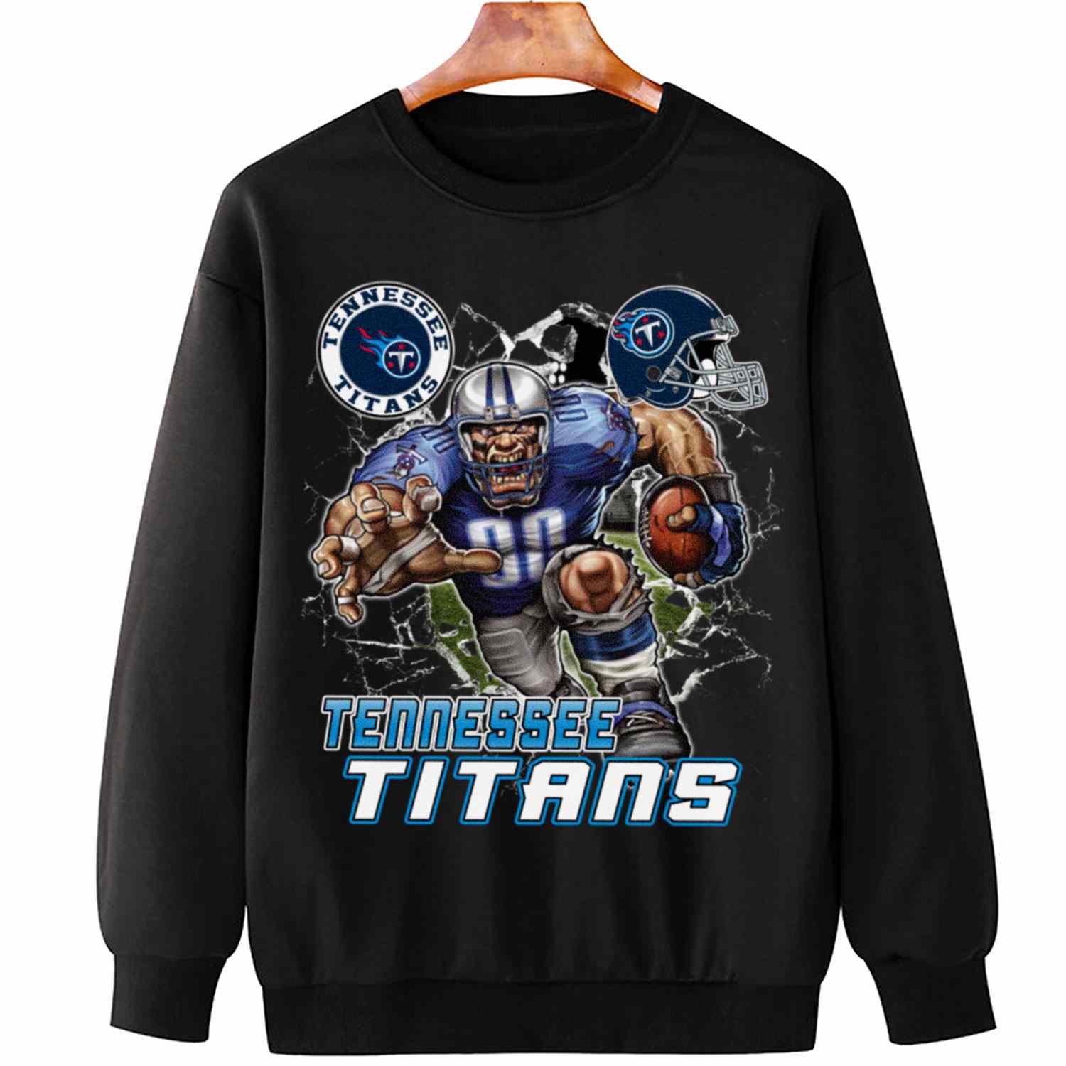 Mascot Breaking Through Wall Tennessee Titans T-Shirt
