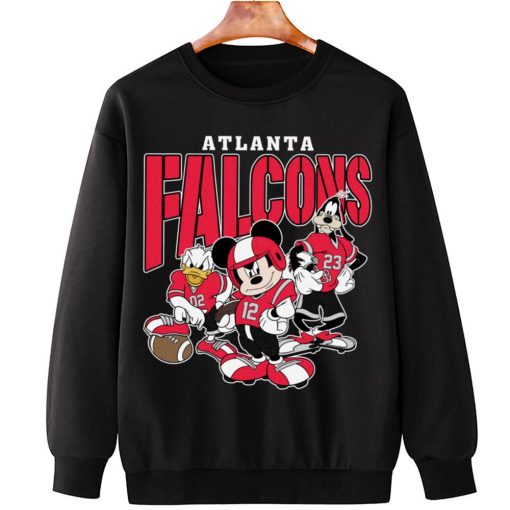 T Sweatshirt Hanging DSMK02 Atlanta Falcons Mickey Donald Duck And Goofy Football Team T Shirt