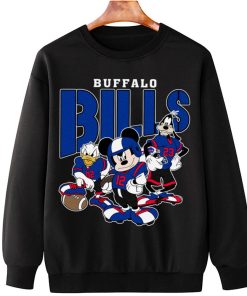 T Sweatshirt Hanging DSMK04 Buffalo Bills Mickey Donald Duck And Goofy Football Team T Shirt