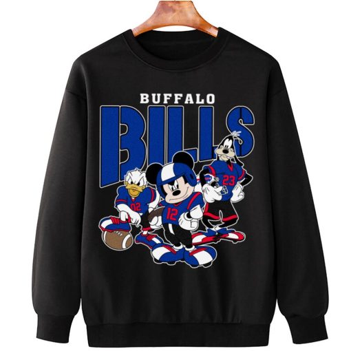 T Sweatshirt Hanging DSMK04 Buffalo Bills Mickey Donald Duck And Goofy Football Team T Shirt