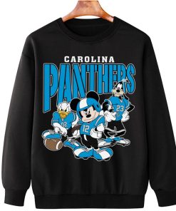 T Sweatshirt Hanging DSMK05 Carolina Panthers Mickey Donald Duck And Goofy Football Team T Shirt