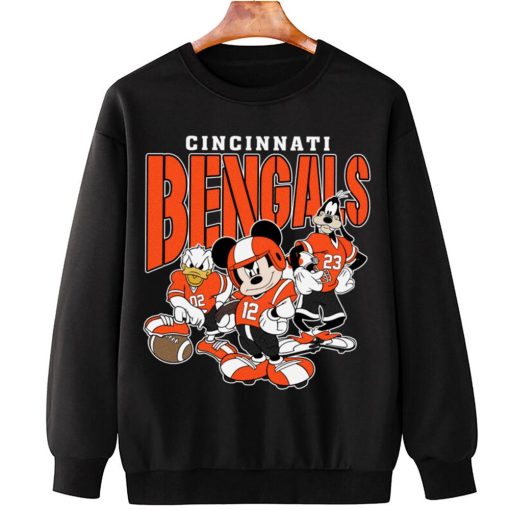 T Sweatshirt Hanging DSMK07 Cincinnati Bengals Mickey Donald Duck And Goofy Football Team T Shirt