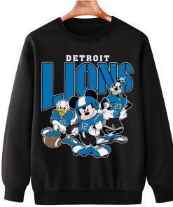 T Sweatshirt Hanging DSMK11 Detroit Lions Mickey Donald Duck And Goofy Football Team T Shirt