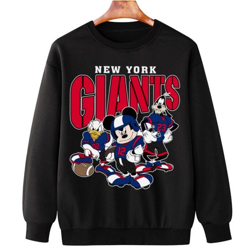 T Sweatshirt Hanging DSMK24 New York Giants Mickey Donald Duck And Goofy Football Team T Shirt
