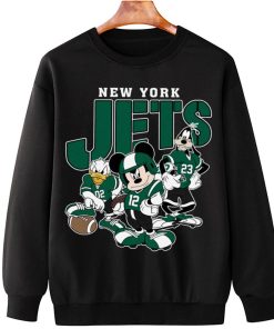T Sweatshirt Hanging DSMK25 New York Jets Mickey Donald Duck And Goofy Football Team T Shirt