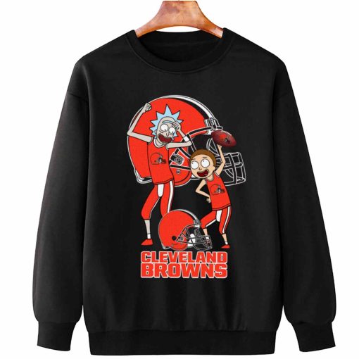 T Sweatshirt Hanging DSRM08 Rick And Morty Fans Play Football Cleveland Browns 1