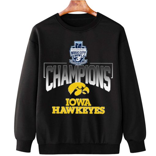 T Sweatshirt Hanging Iowa Hawkeyes Transperfect Music City Bowl Champions T Shirt
