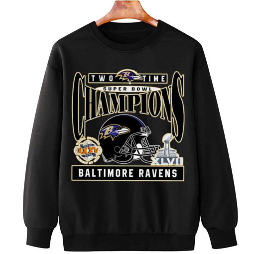 T Sweatshirt Hanging TSBN166 Two Time Super Bowl Champions Baltimore Ravens T Shirt