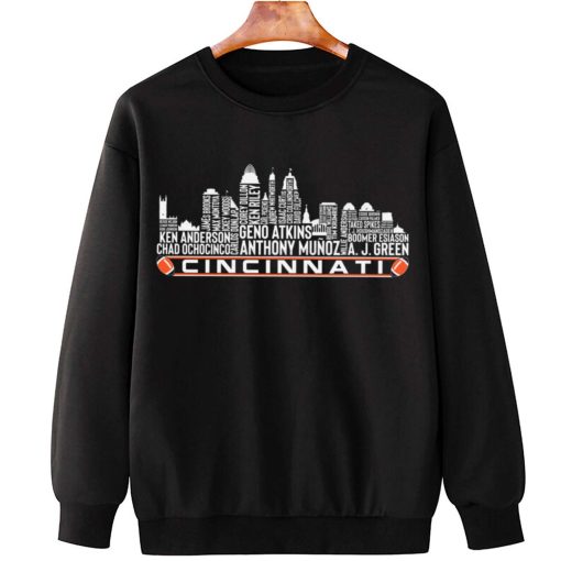 T Sweatshirt Hanging TSSK01 Cincinnati All Time Legends Football City Skyline T Shirt