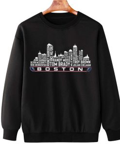 T Sweatshirt Hanging TSSK09 Boston All Time Legends Football City Skyline New England Patriots T Shirt