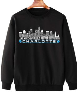 T Sweatshirt Hanging TSSK13 Charlotte All Time Legends Football City Skyline Carolina Panthers T Shirt