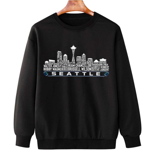 T Sweatshirt Hanging TSSK22 Seattle All Time Legends Football City Skyline T Shirt