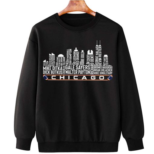 T Sweatshirt Hanging TSSK23 Chicago All Time Legends Football City Skyline T Shirt