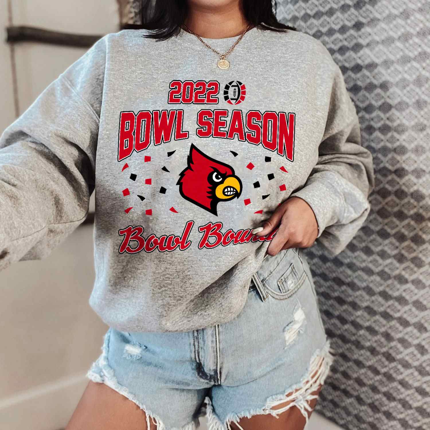 Louisville Cardinals Sweatshirt University Football Fan Shirt