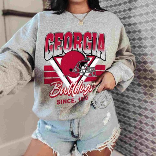 T Sweatshirt Women 0 TSNCAA02 Georgia Bulldogs Vintage Team University College NCAA Football T Shirt