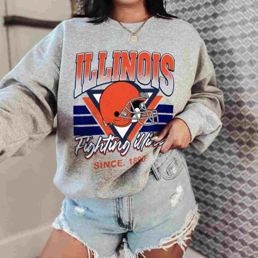 T Sweatshirt Women 0 TSNCAA12 Illinois Fighting Illini Vintage Team University College NCAA Football T Shirt