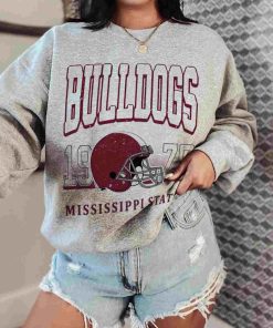 T Sweatshirt Women 0 TSNCAA37 Bulldogs Mississippi State Retro Helmet University College NCAA Football T Shirt