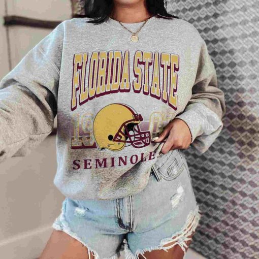 T Sweatshirt Women 0 TSNCAA39 Florida State Seminoles Retro Helmet University College NCAA Football T Shirt