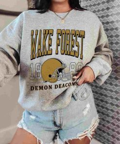 T Sweatshirt Women 0 TSNCAA44 Wake Forest Demon Deacons Retro Helmet University College NCAA Football T Shirt
